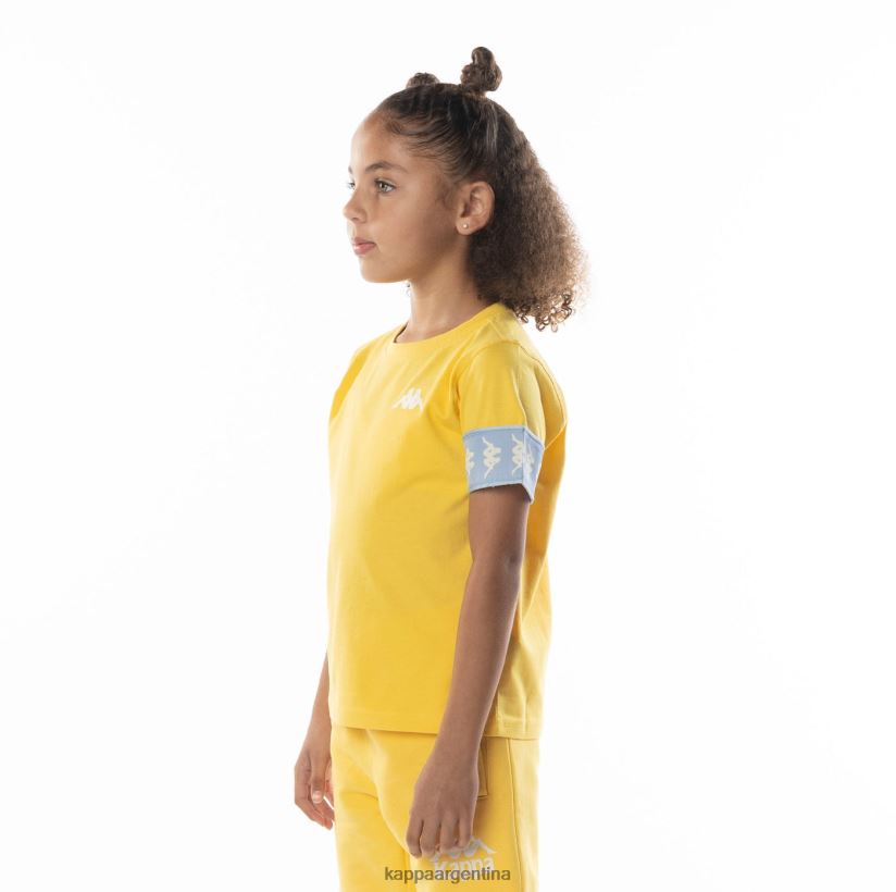 Kappa niños camiseta 222 banda niji 2 para niños amarillo azul claro 2FJJXV699