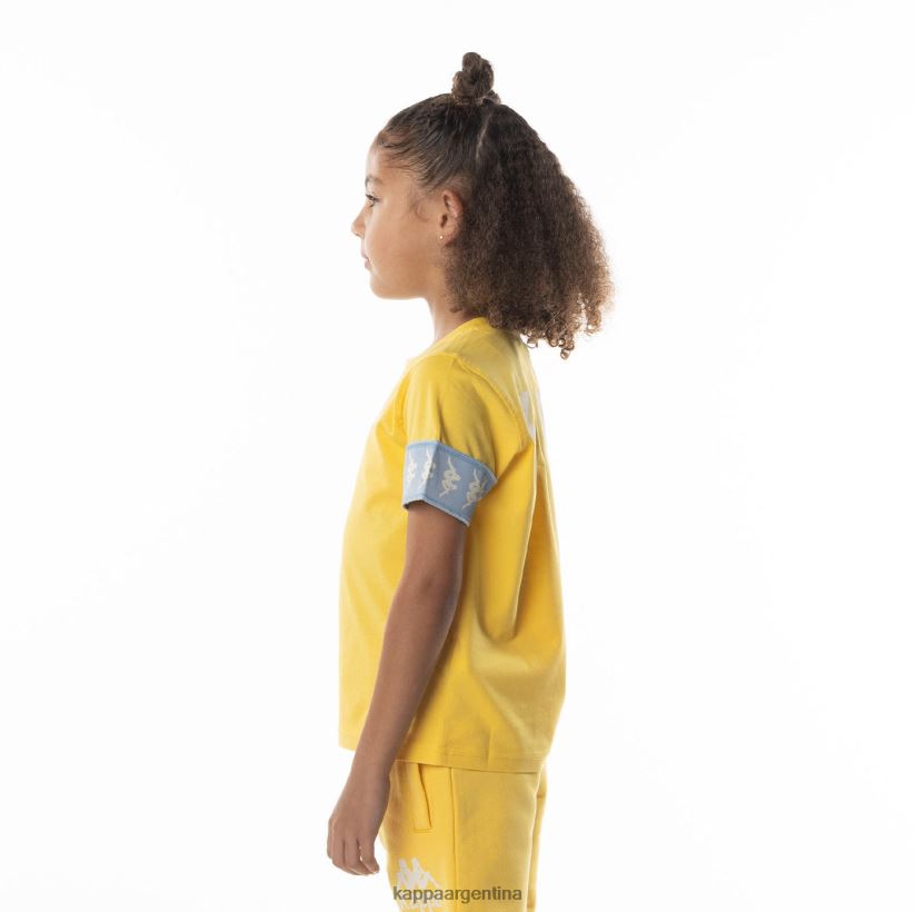 Kappa niños camiseta 222 banda niji 2 para niños amarillo azul claro 2FJJXV699