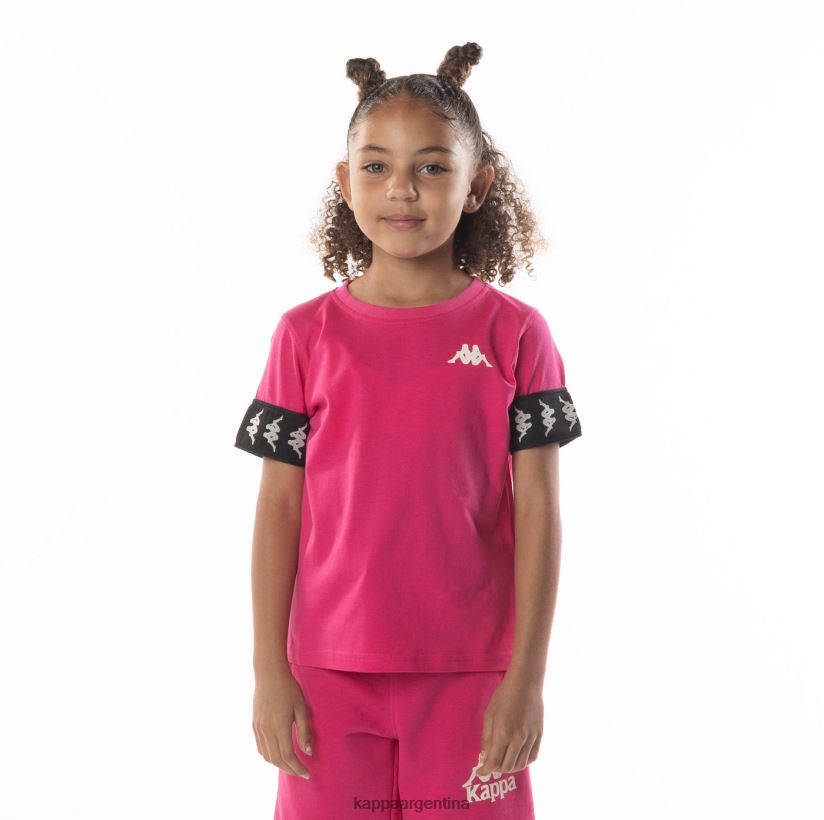 Kappa niños camiseta 222 banda niji 2 para niños rosa negro 2FJJXV701