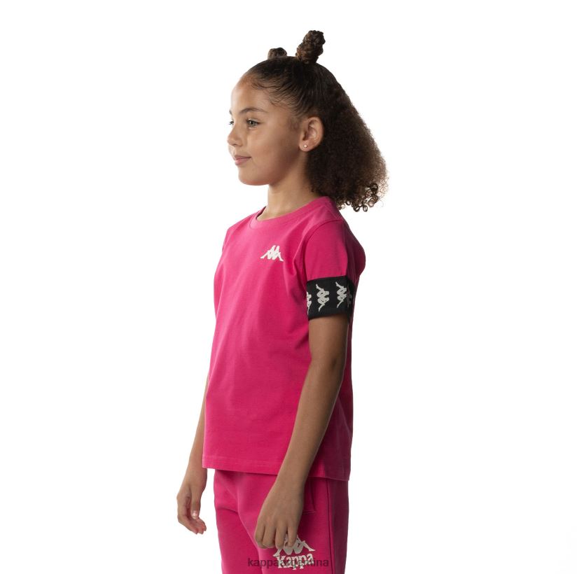 Kappa niños camiseta 222 banda niji 2 para niños rosa negro 2FJJXV701