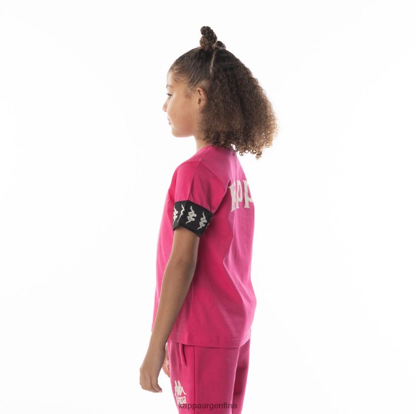Kappa niños camiseta 222 banda niji 2 para niños rosa negro 2FJJXV701