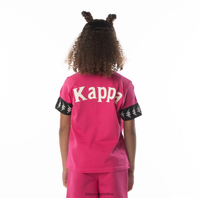 Kappa niños camiseta 222 banda niji 2 para niños rosa negro 2FJJXV701