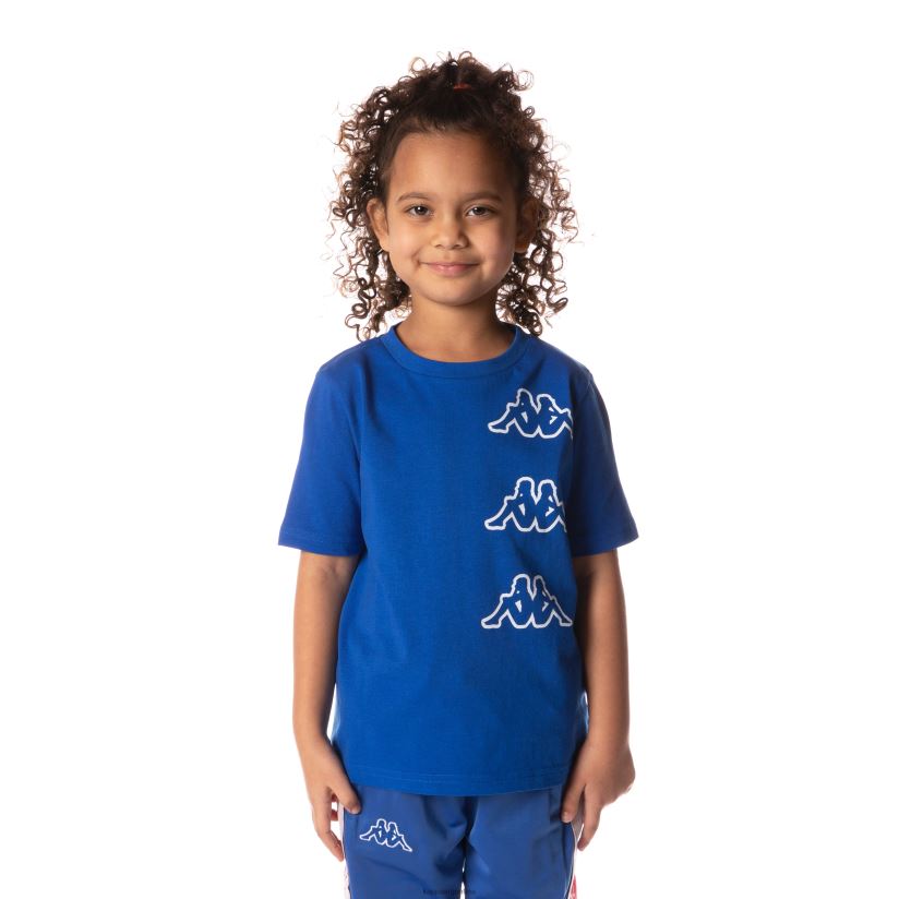 Kappa niños camiseta aomix con cinta con logo para niños azul 2FJJXV703