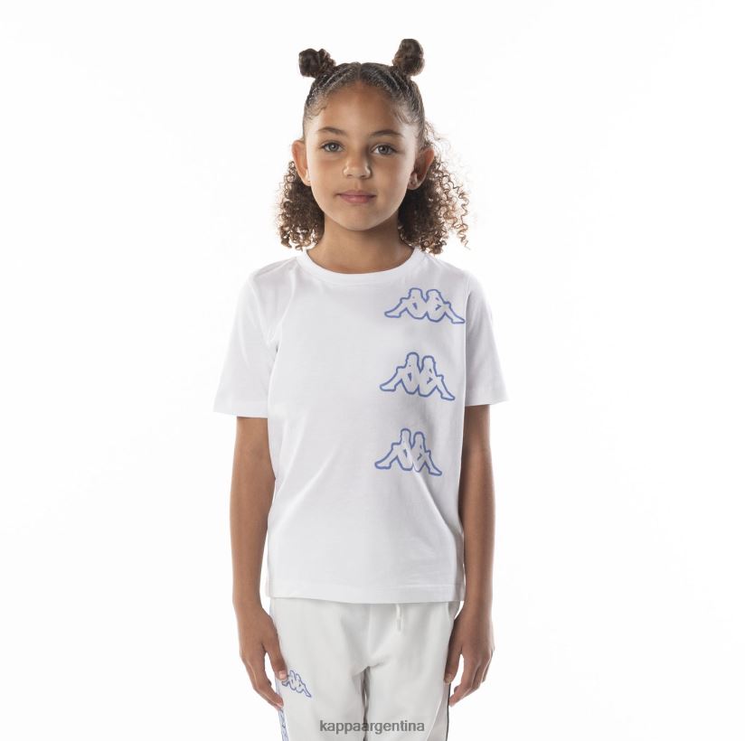 Kappa niños camiseta aomix con logo para niños blanco azul 2FJJXV677