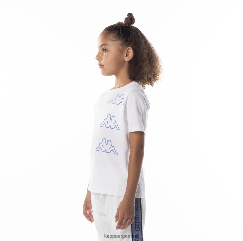 Kappa niños camiseta aomix con logo para niños blanco azul 2FJJXV677