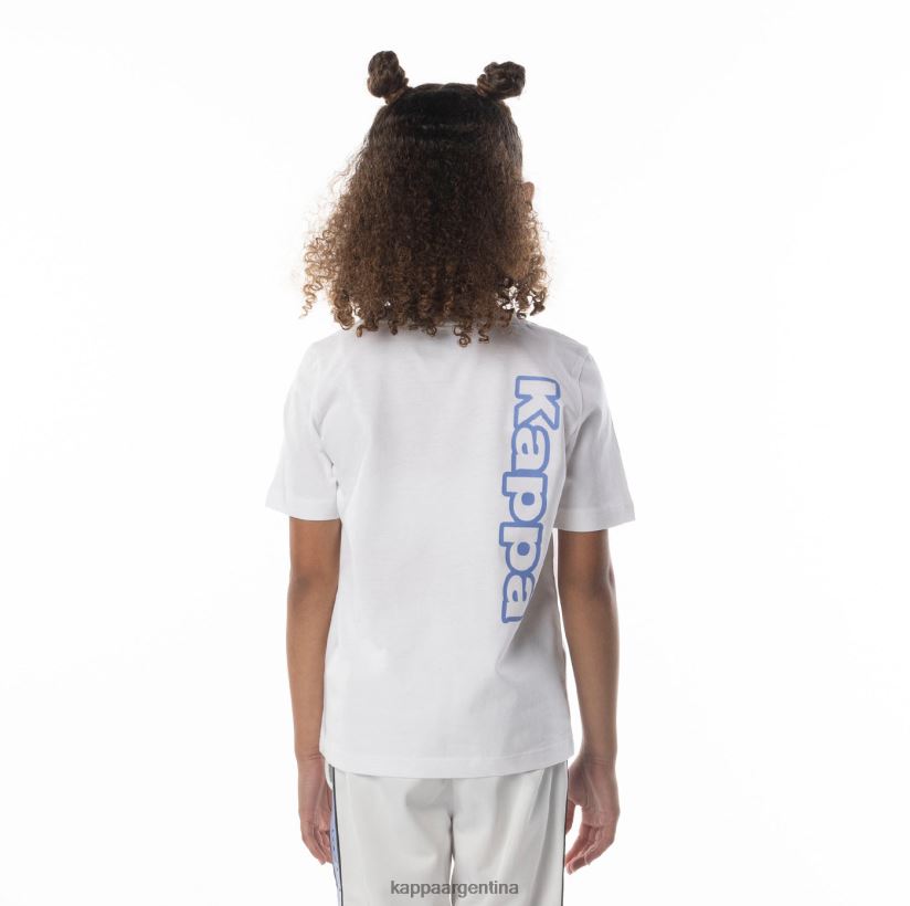 Kappa niños camiseta aomix con logo para niños blanco azul 2FJJXV677