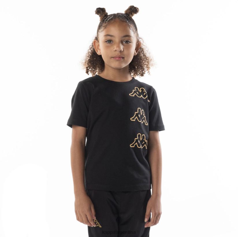 Kappa niños camiseta aomix con logo para niños humo negro naranja 2FJJXV678