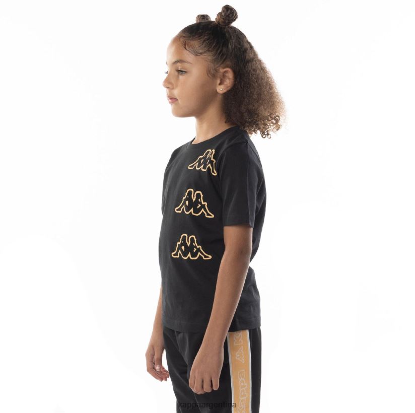 Kappa niños camiseta aomix con logo para niños humo negro naranja 2FJJXV678
