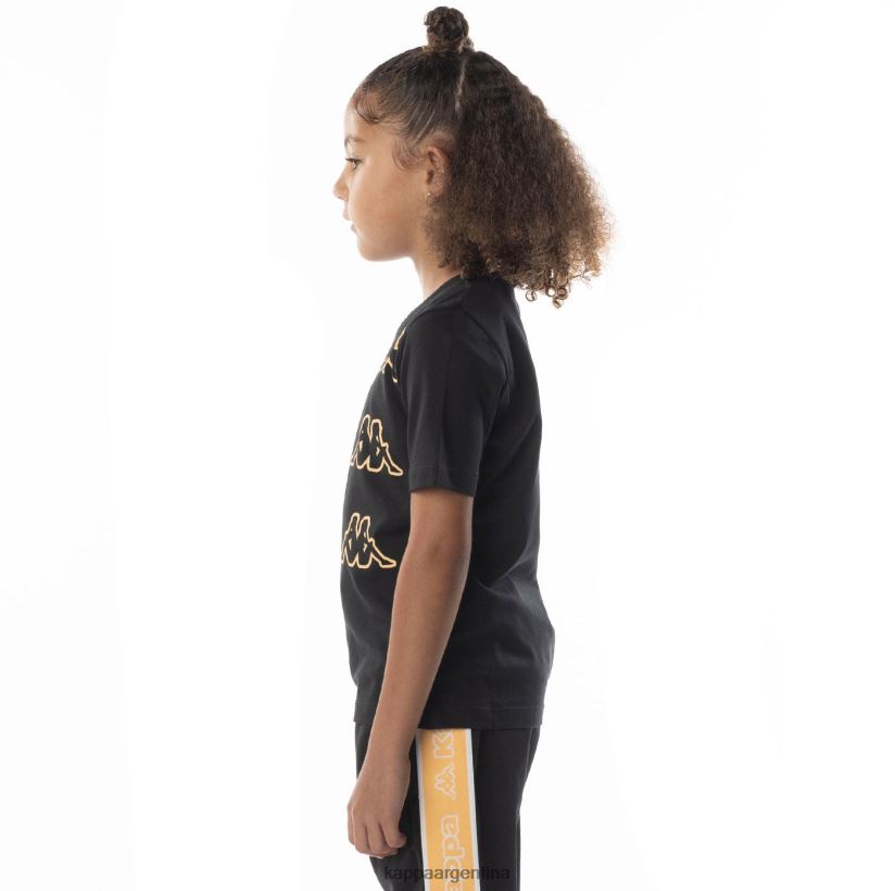 Kappa niños camiseta aomix con logo para niños humo negro naranja 2FJJXV678