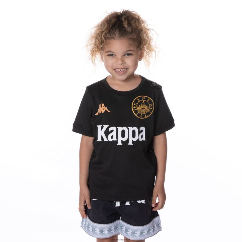 Kappa niños camiseta arnold auténtica para niños negro azabache 2FJJXV648