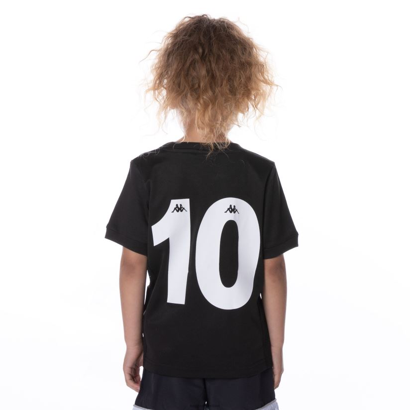 Kappa niños camiseta arnold auténtica para niños negro azabache 2FJJXV648