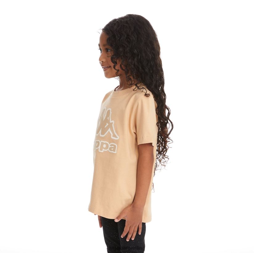 Kappa niños camiseta bant con cinta del logo para niños beige 2FJJXV736