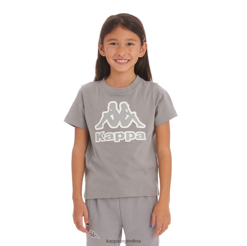 Kappa niños camiseta bant con cinta del logo para niños gris 2FJJXV749