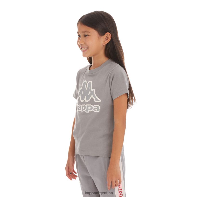Kappa niños camiseta bant con cinta del logo para niños gris 2FJJXV749