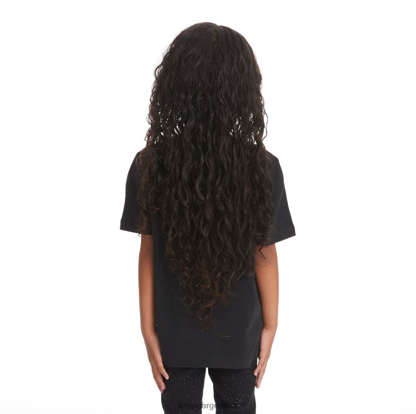 Kappa niños camiseta bant con cinta del logo para niños humo negro 2FJJXV737