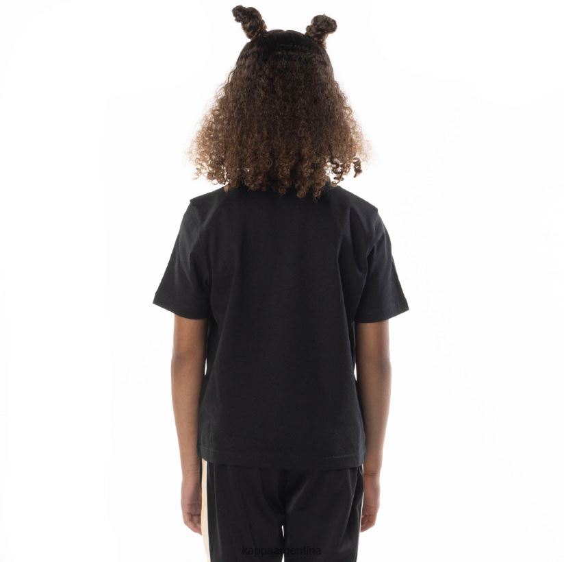 Kappa niños camiseta bant con cinta del logo para niños humo negro naranja 2FJJXV676