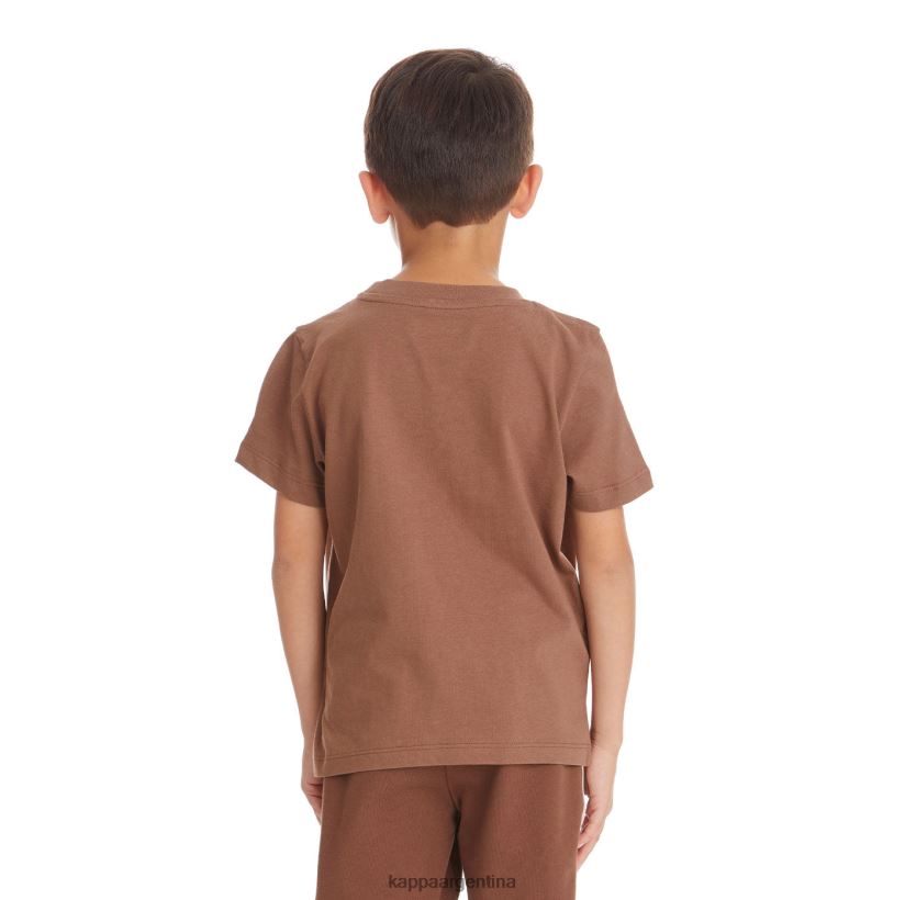 Kappa niños camiseta bant con cinta del logo para niños marrón 2FJJXV735