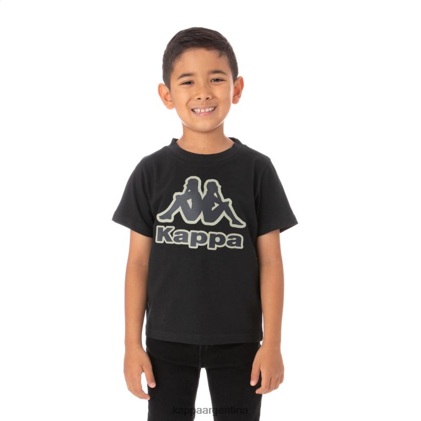 Kappa niños camiseta bant con cinta del logo para niños negro 2FJJXV768