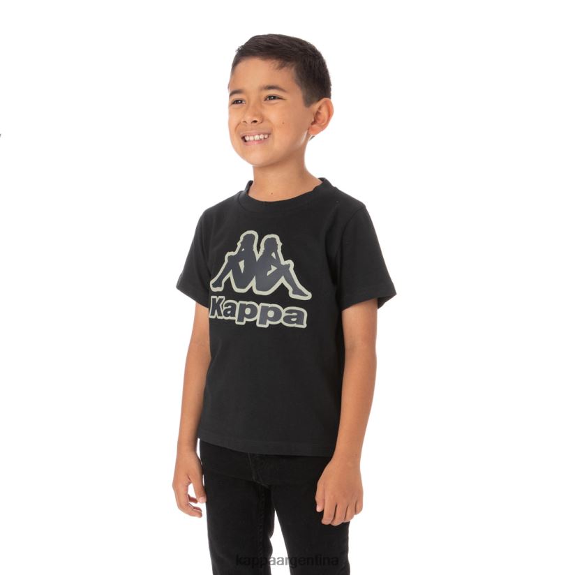 Kappa niños camiseta bant con cinta del logo para niños negro 2FJJXV768