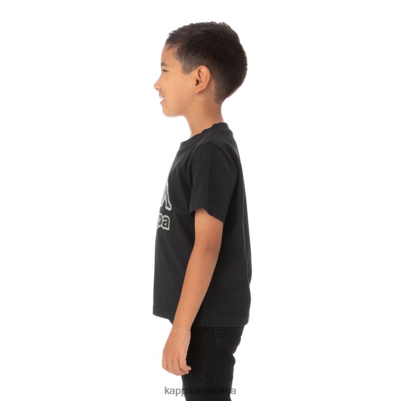 Kappa niños camiseta bant con cinta del logo para niños negro 2FJJXV768