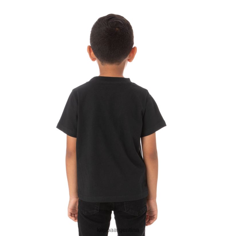 Kappa niños camiseta bant con cinta del logo para niños negro 2FJJXV768