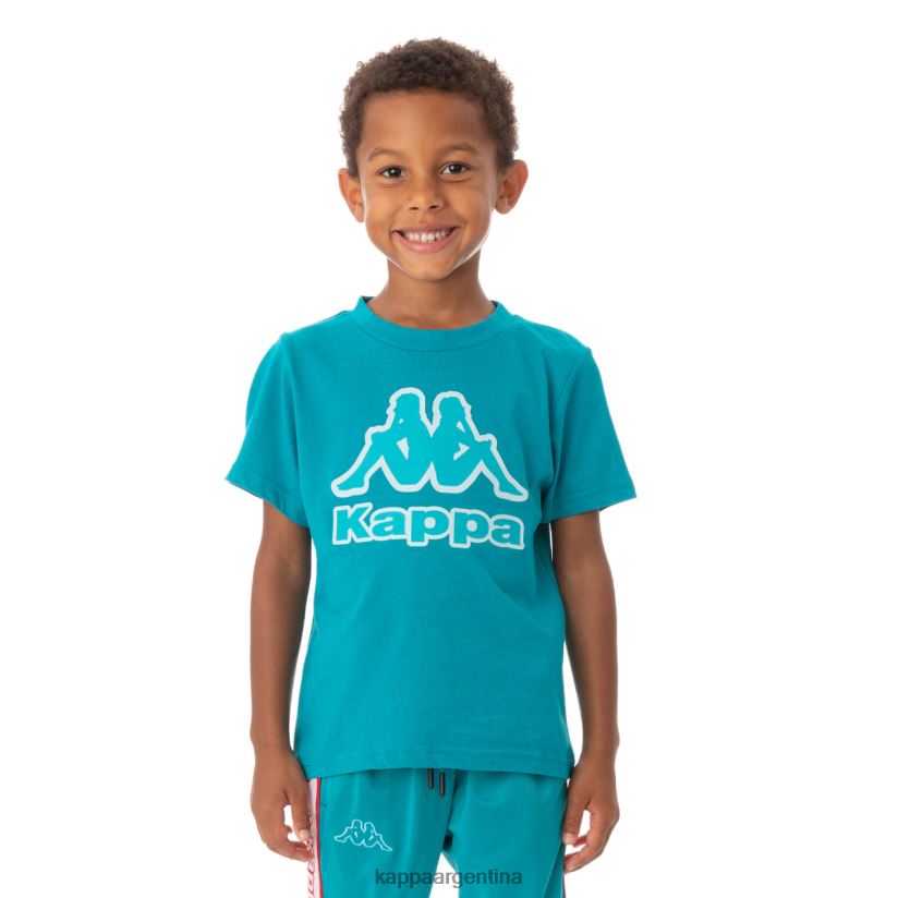 Kappa niños camiseta bant con cinta del logo para niños pavo real 2FJJXV767