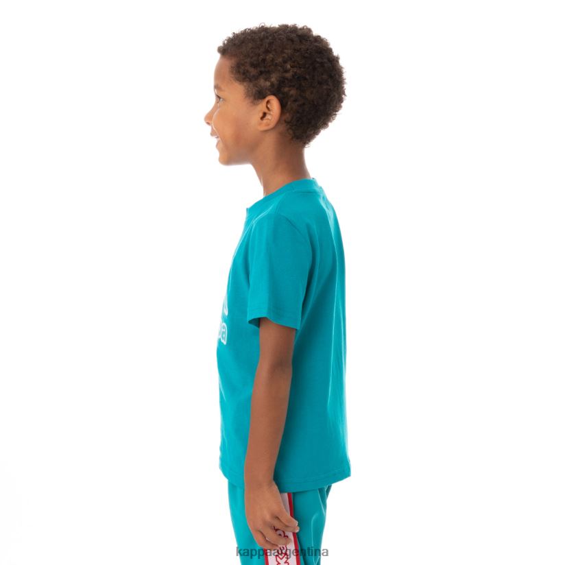 Kappa niños camiseta bant con cinta del logo para niños pavo real 2FJJXV767