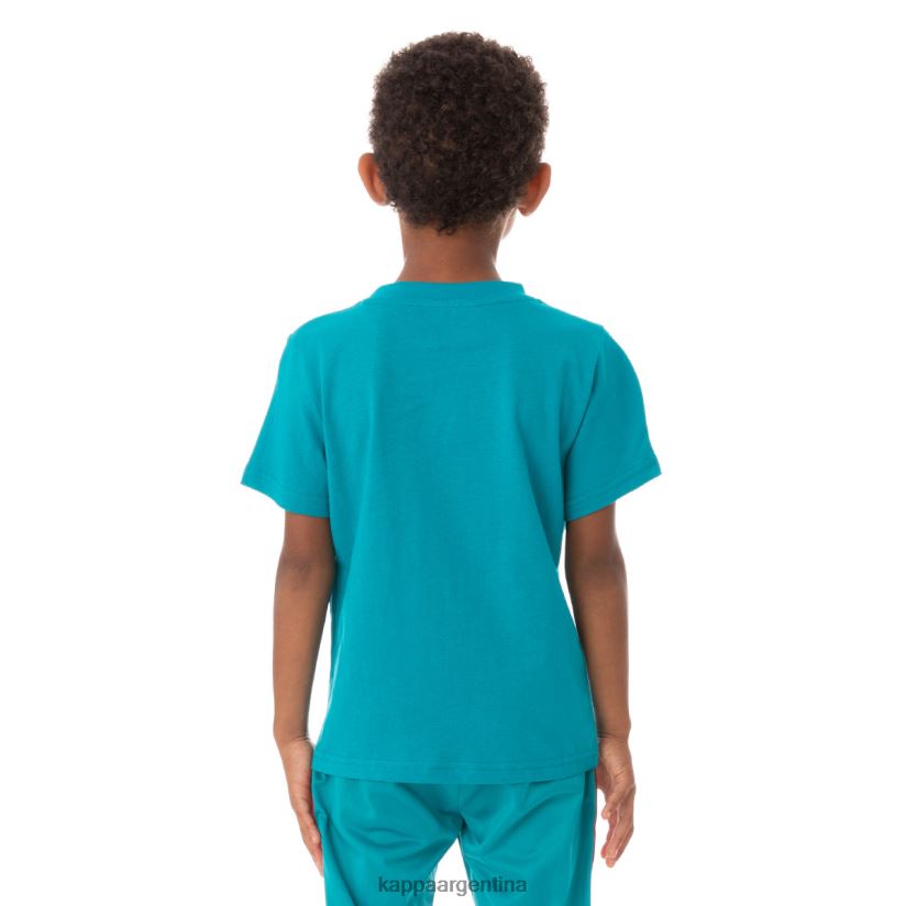 Kappa niños camiseta bant con cinta del logo para niños pavo real 2FJJXV767