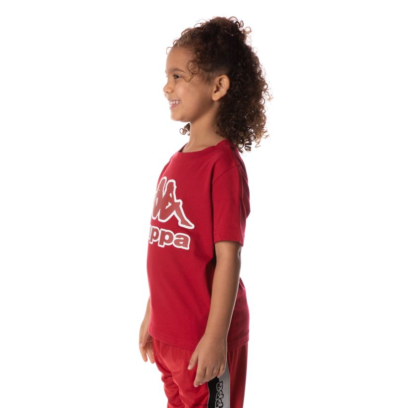 Kappa niños camiseta bant con cinta del logo para niños rojo 2FJJXV711