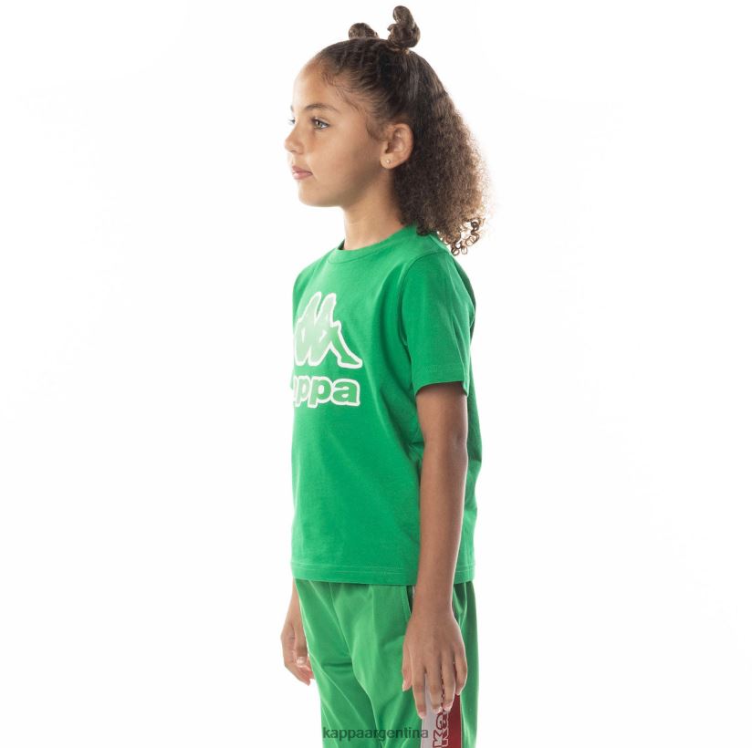 Kappa niños camiseta bant con cinta del logo para niños verde 2FJJXV708