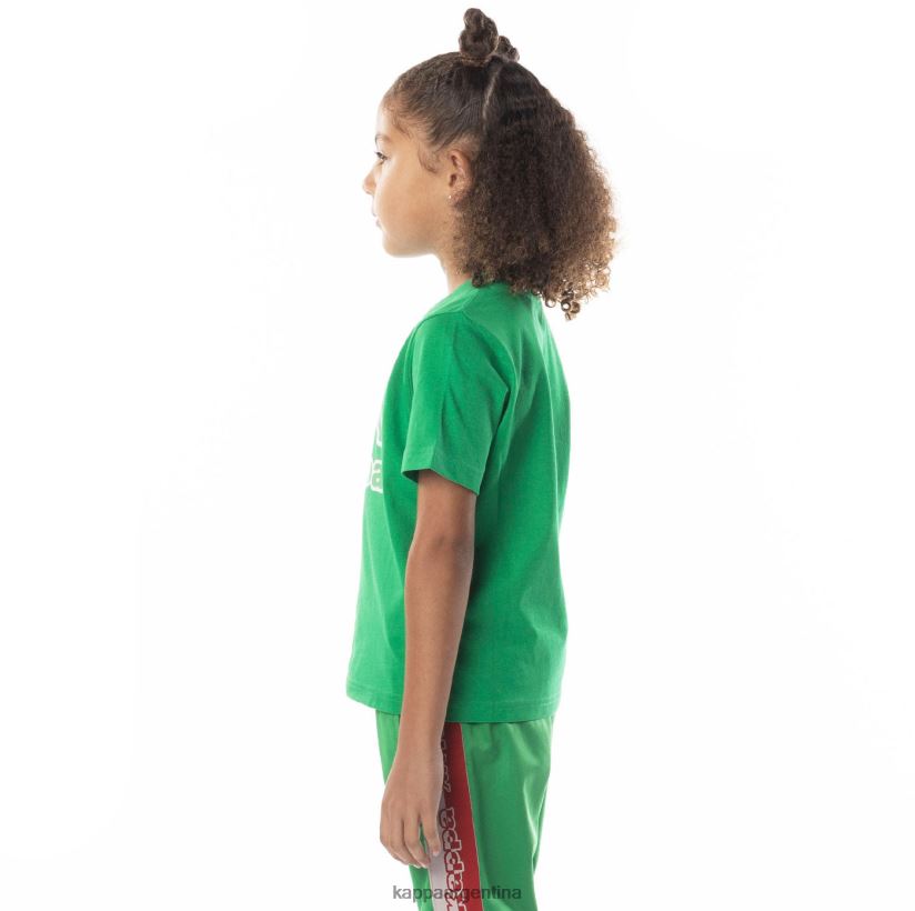 Kappa niños camiseta bant con cinta del logo para niños verde 2FJJXV708