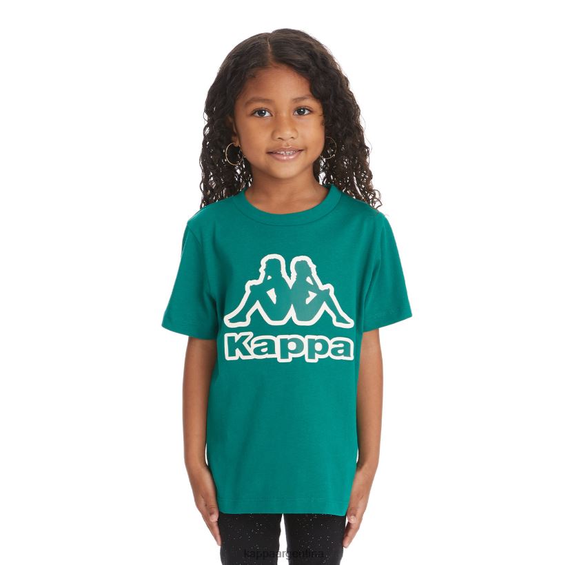 Kappa niños camiseta bant con cinta del logo para niños verde oscuro 2FJJXV748