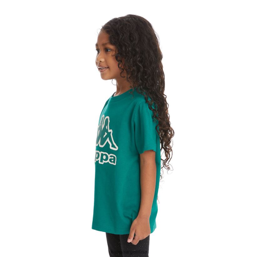 Kappa niños camiseta bant con cinta del logo para niños verde oscuro 2FJJXV748