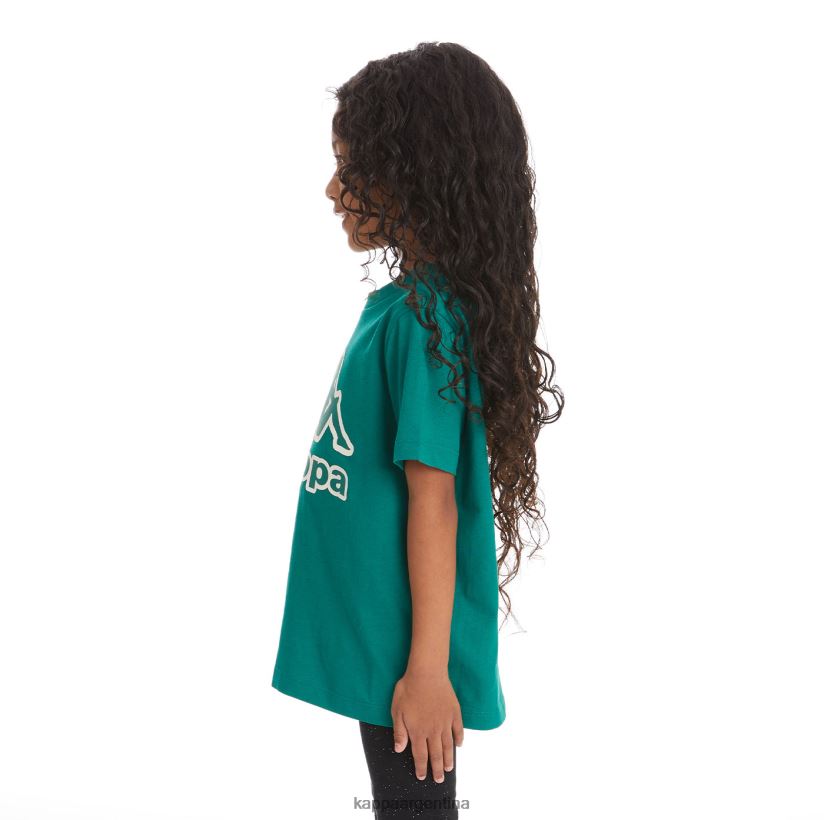 Kappa niños camiseta bant con cinta del logo para niños verde oscuro 2FJJXV748