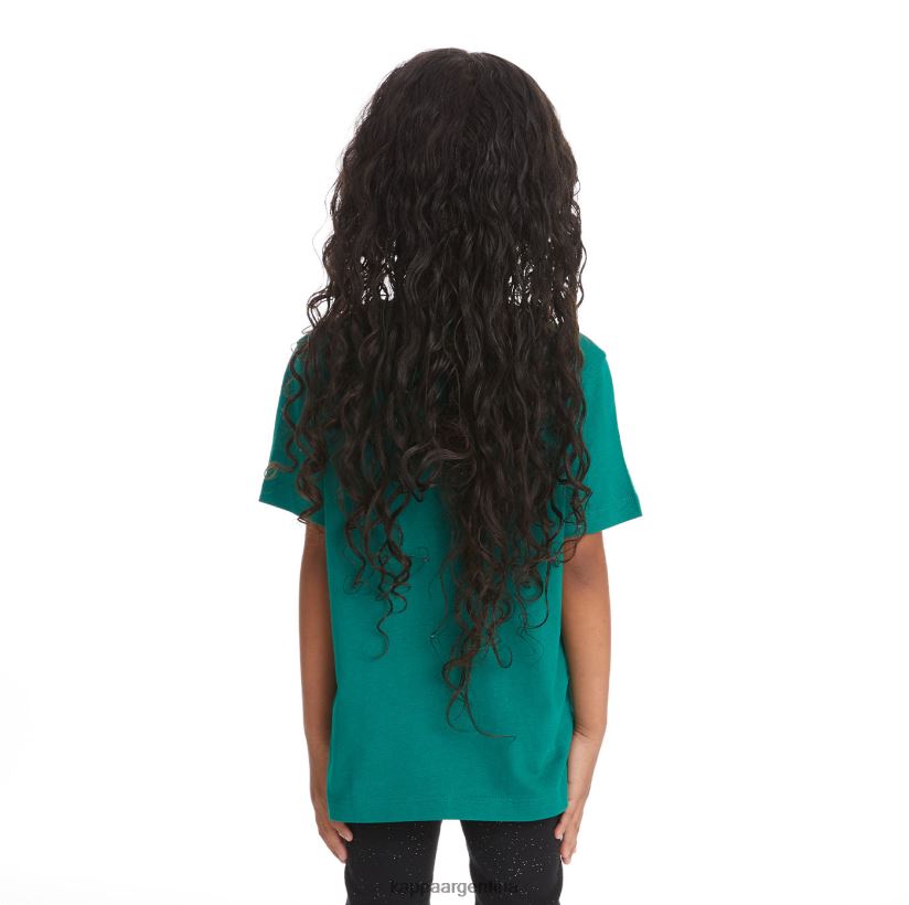 Kappa niños camiseta bant con cinta del logo para niños verde oscuro 2FJJXV748