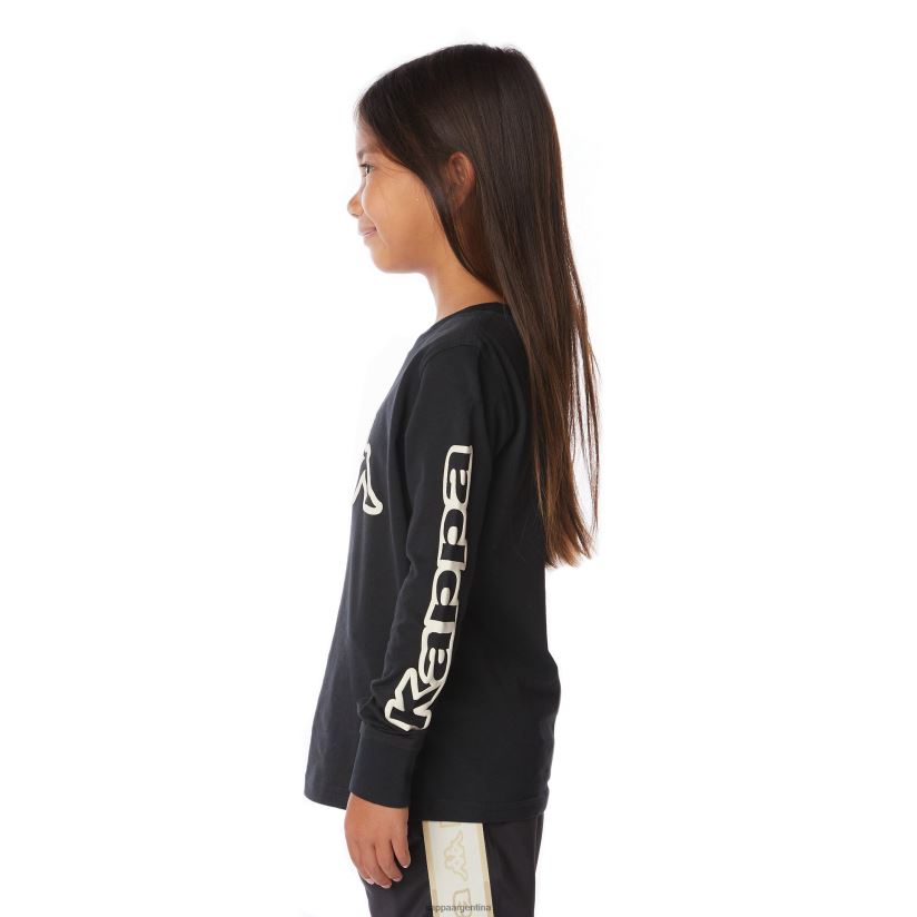 Kappa niños camiseta con logo para niños humo negro 2FJJXV656