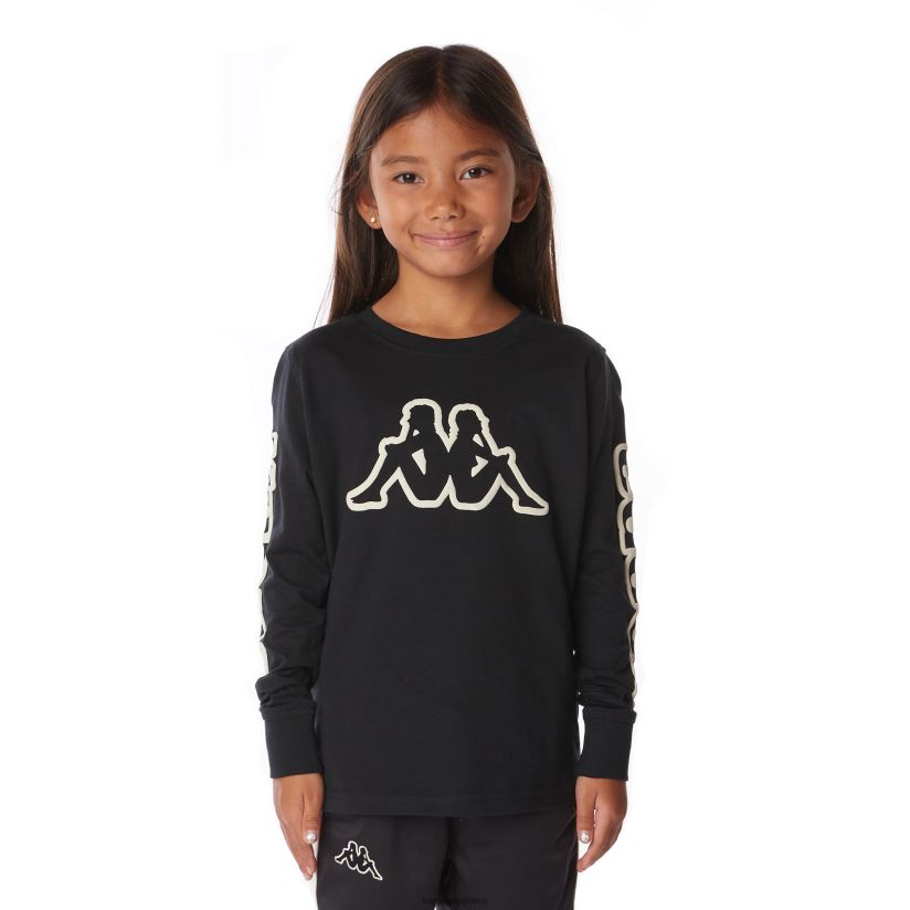 Kappa niños camiseta con logo para niños humo negro 2FJJXV662