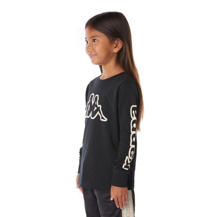 Kappa niños camiseta con logo para niños humo negro 2FJJXV662