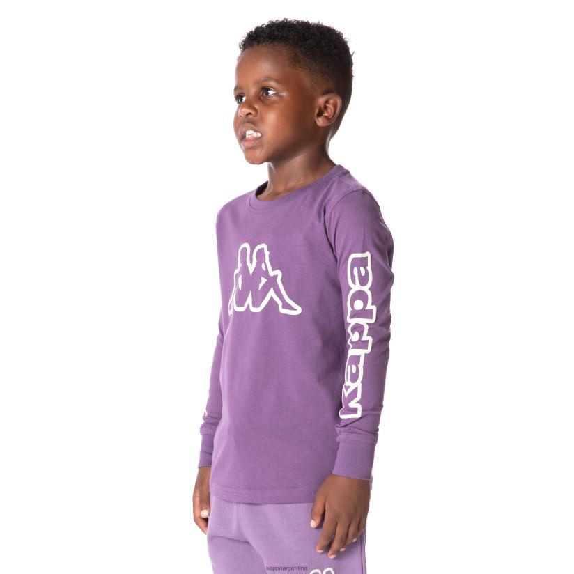 Kappa niños camiseta con logo para niños púrpura 2FJJXV661