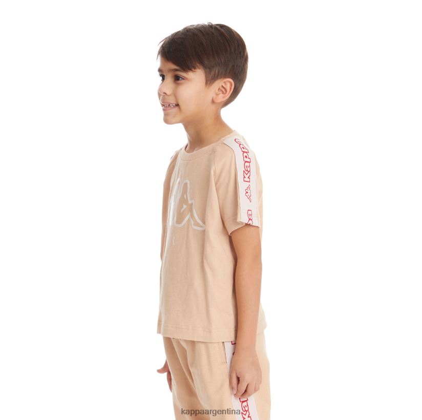 Kappa niños camiseta con logo y cinta para niños avirec 2 beige 2FJJXV738