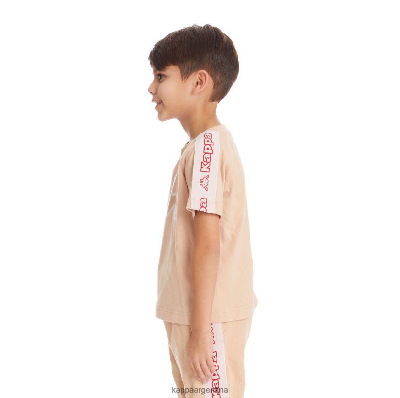 Kappa niños camiseta con logo y cinta para niños avirec 2 beige 2FJJXV738