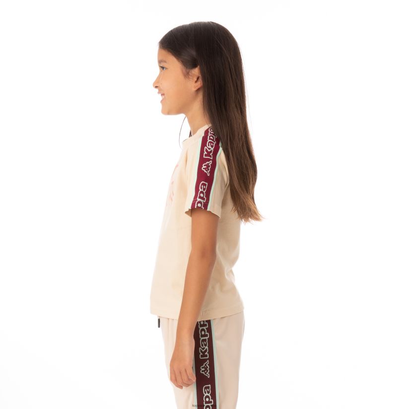Kappa niños camiseta con logo y cinta para niños avirec 2 beige 2FJJXV770