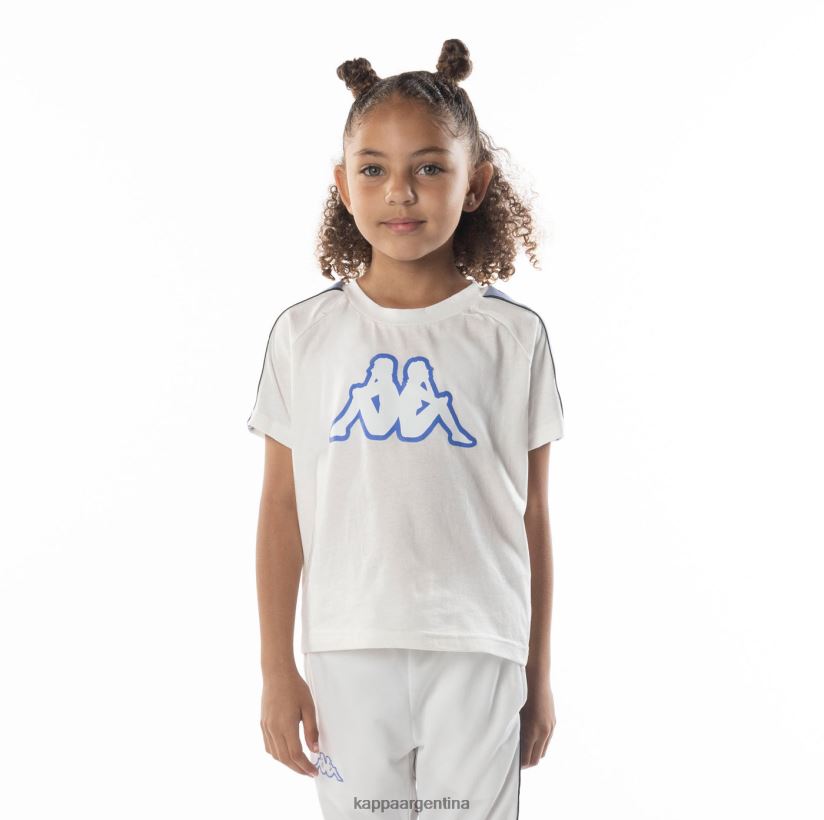 Kappa niños camiseta con logo y cinta para niños avirec 2 blanco azul 2FJJXV683