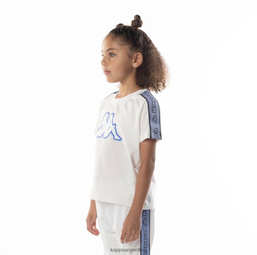 Kappa niños camiseta con logo y cinta para niños avirec 2 blanco azul 2FJJXV683