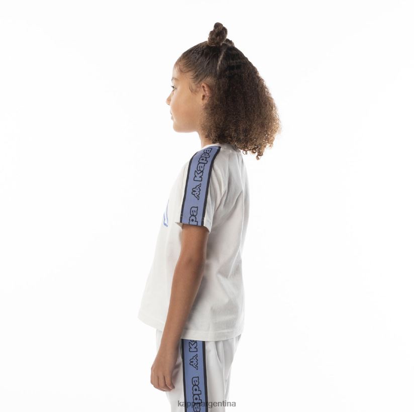 Kappa niños camiseta con logo y cinta para niños avirec 2 blanco azul 2FJJXV683