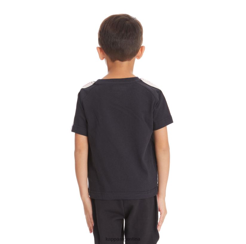 Kappa niños camiseta con logo y cinta para niños avirec 2 humo negro 2FJJXV739