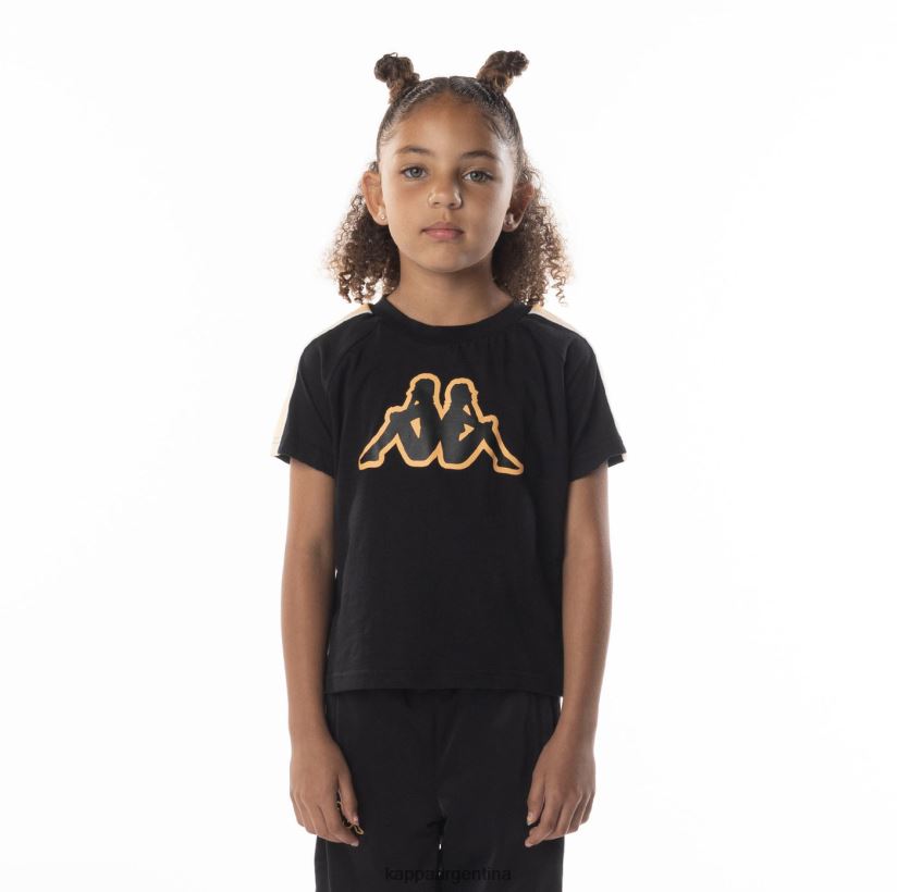 Kappa niños camiseta con logo y cinta para niños avirec 2 humo negro naranja 2FJJXV685
