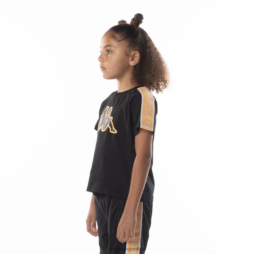 Kappa niños camiseta con logo y cinta para niños avirec 2 humo negro naranja 2FJJXV685