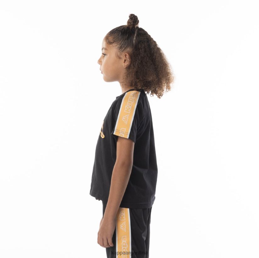 Kappa niños camiseta con logo y cinta para niños avirec 2 humo negro naranja 2FJJXV685