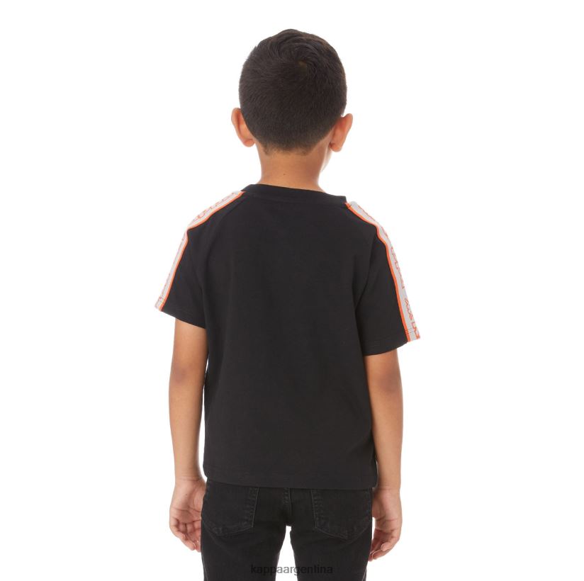 Kappa niños camiseta con logo y cinta para niños avirec 2 negro 2FJJXV771